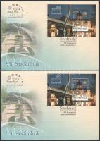 2025 950 éves Szolnok fogazott és vágott blokk FDC-n, azonos sorszámmal