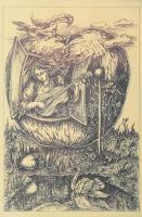 Balla Margit (1947-): Minden csodaszép I. Rézkarc, papír, jelzett. Üvegezett fakeretben. 29,5×19 cm