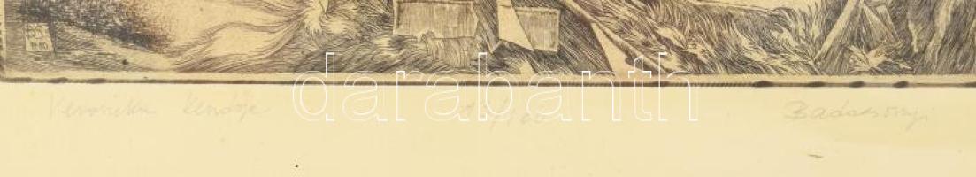 Badacsonyi Sándor (1949-2016): Veronika kendője. Rézkarc, akvatinta, papír, jelzett, számozott (13/1...