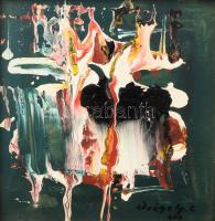 Drégely László (1932-1990): Gesztusok (cím nélkül). Olaj, zománfesték, farost, jelezve jobbra lent, ...