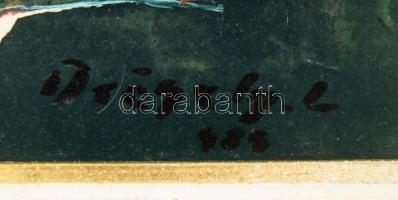 Drégely László (1932-1990): Gesztusok (cím nélkül). Olaj, zománfesték, farost, jelezve jobbra lent, ...