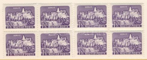 1960 Várak (I.) 1,70Ft Somlyó bélyeg négyestömbben XIII A és XIII B vízjellel