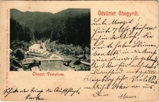 Óhegy, Starych Hor, Staré Hory, Altgebirg; Templom, látkép. Lechnitzky Ottó kiadása / church, general view (EM)