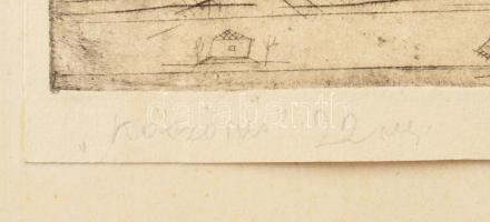 Vadász Endre (1901-1944): Köszörűs. Rézkarc, papír, jelzett, számozott (22.), kartonra kasírozva, 21...