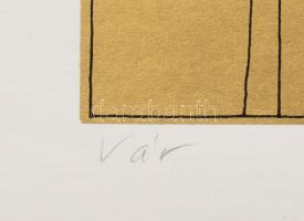 Rékassy Csaba (1937-1989): Vár. Szitanyomat, papír, jelzett, számozott (46/100), 20x29 cm