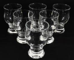 Kristály italos szett, címkével jelzett italos dugós üveg, 6 darab pohár, tálca, hibátlan, h: 40 cm,...