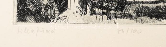 Barczi Pál (1933-2003): Lillafüred. Rézkarc, papír, jelzett, 25×35 cm