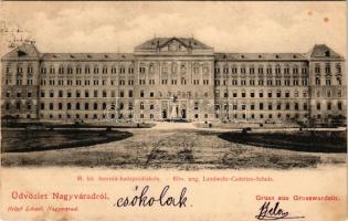 1902 Nagyvárad, Oradea; M. kir. honvéd hadapródiskola. Helyfi László kiadása / Kön. ung. Landwehr-Cadetten-Schule / K.u.K. military cadet school (fl)