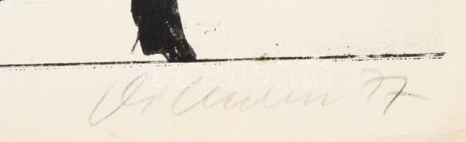 Vilhelm (Wilhelm) Károly (1943-2011): Krúdy illusztráció, 1977. Rota (ofszet), papír, jelzett, művés...