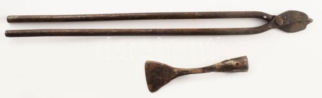 2 darab antik szerszám, h: 38 cm alatt