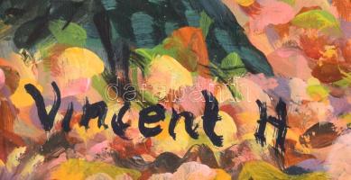 Vincent H jelzéssel: Vaddisznó. Olaj, farost. Fakeretben. 40×50 cm