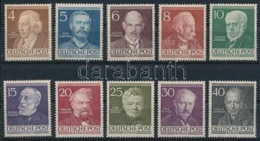 1952 Híres berliniek Mi 91-100 (több értéken rozsda / stain)