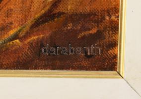 Antal László (1962-): Őz fej (vadászat témájú festmény). Olaj, farost, jelzett. Dekoratív fakeretben...