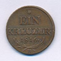 1816B 1kr Cu Körmöcbánya technológiai hibás veret (félrevert) T:XF Huszár 2058, Unger III.: 1406.a