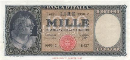 Olaszország 1947.08.14. 1000L Sign. Carli & Ripa T:I-