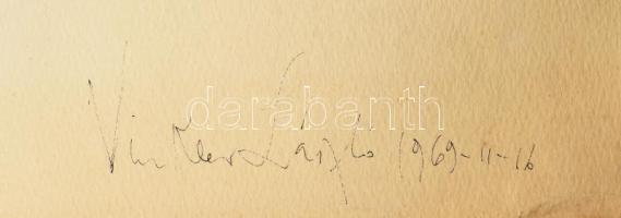 Vinkler László (1912-1980): Szeriális kompozíció, 1969. Tus, papír. Jelezve jobbra lent. Feltekerve,...