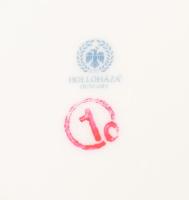 Hollóházi tízoldalas virágmintás geometrikus váza, jelzett, hibátlan, m: 17 cm