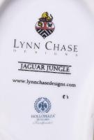 Hollóházi "Jaguar Jungle" kínáló. Terv.: Lynn Chase, 1991. Festett porcelán, levélalakot f...