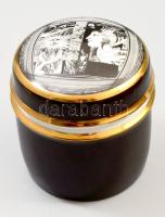 Hollóházi Szász Endre által tervezett mintával díszített bonbonier, jelzett, hibátlan, m: 9 cm