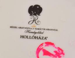 Hollóházi Szász Endre által tervezett porcelán tégely. Matricás, jelzett, hibátlan. 5x6 cm