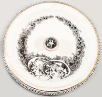 Hollóházi Jurcsák László által tervezett hamuzó és fedeles edény, jelzett, hibátlan