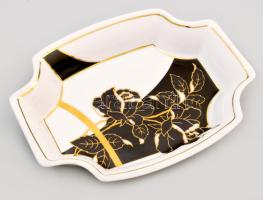 Hollóházi ritka mintával díszített kínáló, jelzett, hibátlan, 17x14 cm