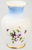 Hollóházi virágmintás váza, jelzett, hibátlan, m: 15 cm