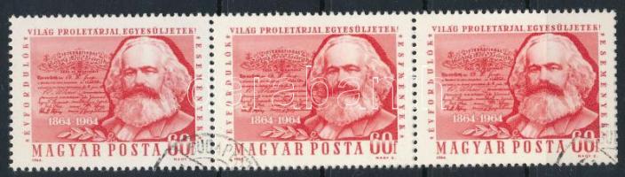1964 Évfordulók - Események II. 60f Marx hármas csík ESFMÉNYEK tévnyomattal