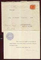 1942 Ravasz László püspök gépelt és aláírt köszönőlevele Dr. Bányay Lászlónak eredeti borítékban