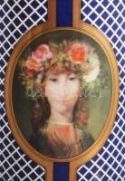 Hollóházi váza és bonbonier Szász Endre által tervezett ritka mintával díszítve, 21 karátos arannyal...