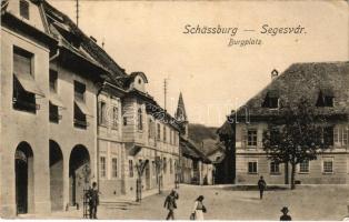 1914 Segesvár, Schässburg, Sighisoara; Burgplatz. Verlag W. Nagy / Vár tér / square (ázott sarkak / wet corners)
