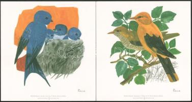 Reich Károly (1922-1988): 3 db Illusztráció, 1990-2010 körül, nyomat, papír, jelzett a nyomaton, 22×21 és 33x27 cm