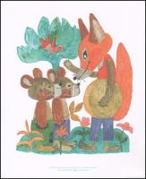 Reich Károly (1922-1988): 3 db Illusztráció, 1990-2010 körül, nyomat, papír, jelzett a nyomaton, 22×...