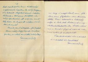 1961-1963 Germánus Gyula nemzetközi hírű magyar orientalista és író saját kézzel írt két darab levele