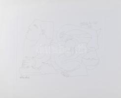 Vinkler László (1912-1980): Metamorfózis III., nyomat, papír, jelzett a nyomaton, 21x30 cm,