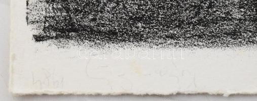 Kósza Sipos László (1943-1989): Geometria (cím nélkül). Litográfia, papír, jelezve jobbra fent, 48×3...