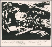 Mazsaroff Miklós (1929-1997): Olasz táj. Linómetszet, papír, jelzett, művészpéldány EA VII/IV számoz...