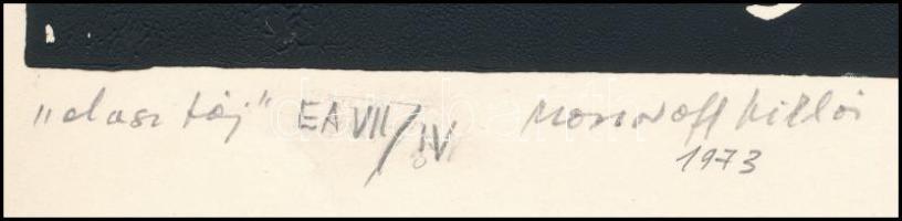 Mazsaroff Miklós (1929-1997): Olasz táj. Linómetszet, papír, jelzett, művészpéldány EA VII/IV számoz...