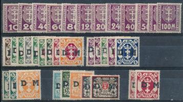 Danzig 1921-1923 Portó összeállítás stecklapon