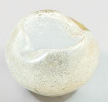 Karcag Berekfürdői krakléüveg asztaldísz, hibátlan, 13x12 cm