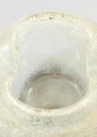 Karcag Berekfürdői krakléüveg asztaldísz, hibátlan, 13x12 cm