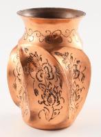Keleti réz váza, m: 9,5 cm