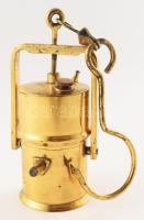 Réz bányászlámpa, m: 13 cm