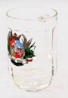 Cseh kristály söröskorsó, jelzett, hibátlan, m: 14 cm