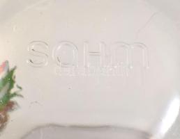 Cseh kristály söröskorsó, jelzett, hibátlan, m: 14 cm