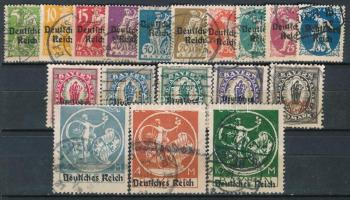 1920/1921 Forgalmi felülnyomott sor Mi 136 és záróérték nélkül Mi 119-135 + Mi 137