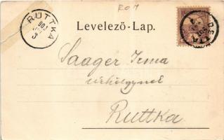 1901 Detta, Ghedu, Deta; Római katolikus templom, Bellavista szálloda, Szent István utca / church, h...