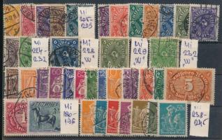 Deutsches Reich 1922 Összeállítás sorokkal, tévnyomatokkal is, stecklapon