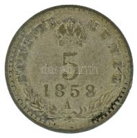Ausztria 1858A 5kr Ag "Ferenc József" T:VF patina Austria 1858A 5 Kreuzer Ag "Franz J...