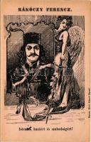 1906 II. Rákóczi Ferenc szecessziós emléklap. Istenért, hazáért és szabadságért! Biró Albert kiadása / Francis II Rákóczi memorial card. Art Nouveau